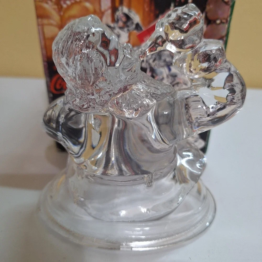 1999 Coca Cola Santa‎ Glass Figurine Paperweight Arc France Holiday Decor